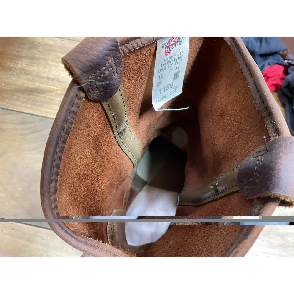 Red Wing Supersole Pecos 1159 Size 12 Made In USA Soft Toe Pull On Boots